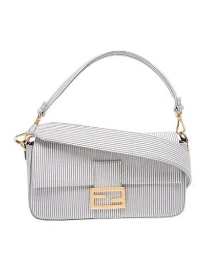 Pre-owned Fendi Canvas Baguette In Neutral