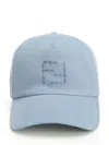Fendi Canvas Baseball Cap Hats Light Blue In Blue