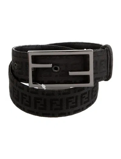 Pre-owned Fendi Canvas Belt Kit In Black