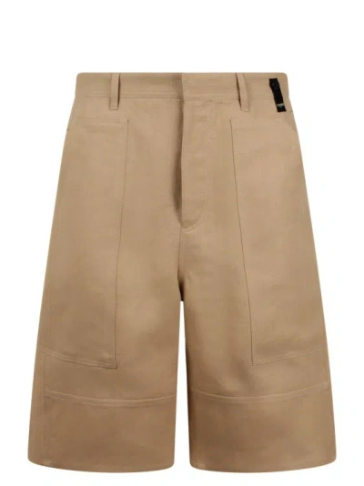 Fendi Light Brown Paper Bermuda Shorts In Neutral
