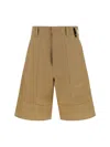 Fendi Paper Canvas Bermuda Shorts In Frassino