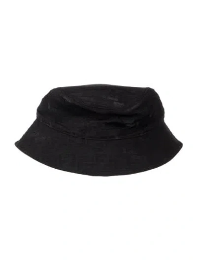 Pre-owned Fendi Canvas Bucket Hat In Black