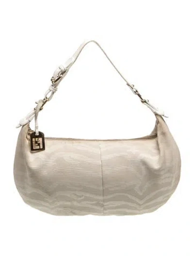 Pre-owned Fendi Canvas Croissant In Neutrals