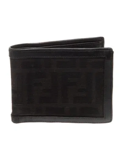 Pre-owned Fendi Canvas Graphic Print Bifold Wallet In Brown