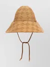 Fendi Canvas Hat With Textured Pattern And Wide Brim