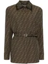 Fendi Ff Canvas Jacket In Brown