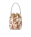 Fendi Women Mon Tresor Ff Jacquard Fabric And Leather Bucket Bag In Multi