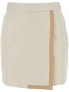 Fendi Contrast Trim Skirt In Neutral