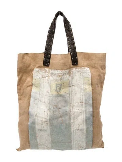 Pre-owned Fendi Canvas Selleria Vintage In Neutral