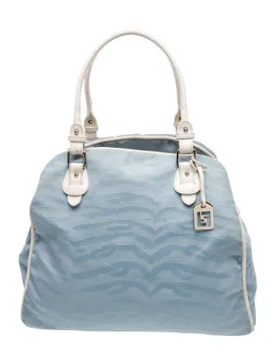 Pre-owned Fendi Canvas Shoulder Bag In Blue