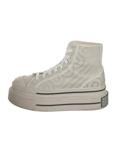 Pre-owned Fendi Canvas Sneakers In Neutral