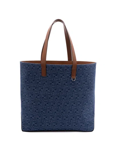 FENDI CANVAS STRIPES MEDIUM SHOPPING BAG