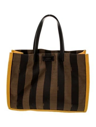 Pre-owned Fendi Canvas Tote In Brown