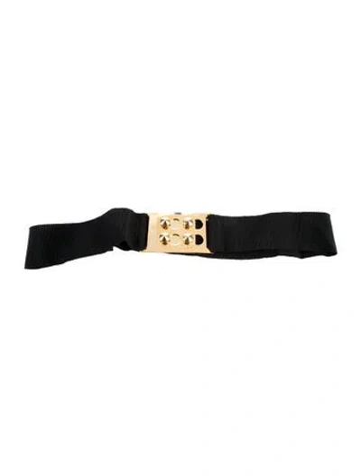 Pre-owned Fendi Canvas Waist Belt In Black