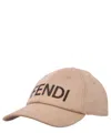 Fendi Logo-embroidered Cap In Beige