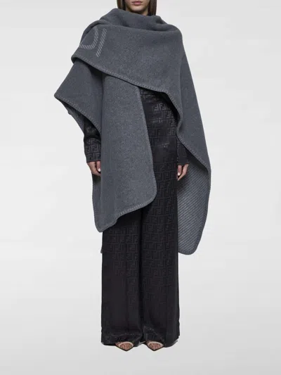 Fendi Cape  Woman Color Grey In Grau