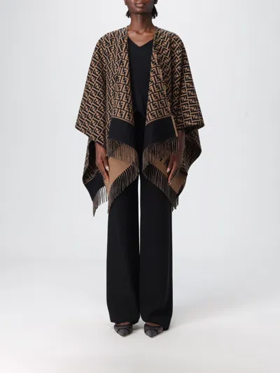 Fendi Cape  Woman Color Tobacco In Multi