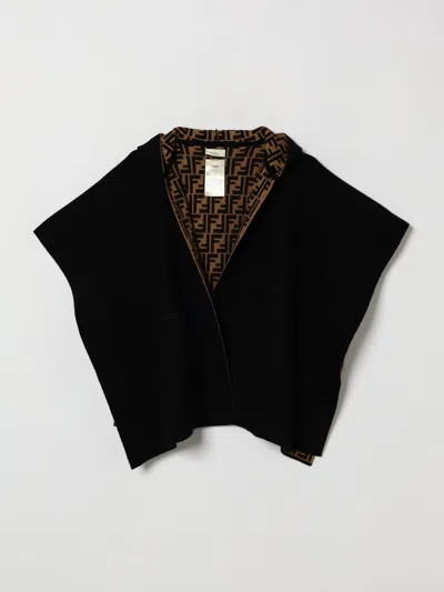 Fendi Cape Kids Color Tobacco In Black