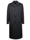 Fendi Charcoal Wool Blend Coat In Multi
