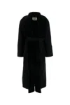 Fendi Black Wool Blend Coat In Nero