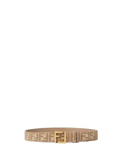 Fendi Reversible Ff Belt In Brown