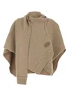 Fendi Cashmere Poncho With Asymmetric Draped Silhouette