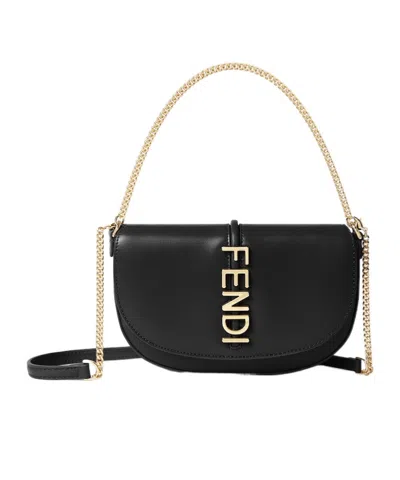 Fendi Graphy Wallet On Chain In Black