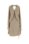 Fendi Abito In Flanella Gessata Beige In Beige