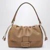Fendi Large Mamma Baguette Logo-plaque Gathered Shoulder Bag In White