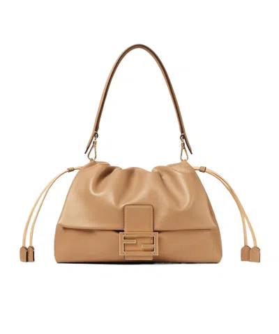 Fendi Cappuccino Nappa Leather Bag In Brown