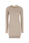 Fendi Mini Abito In Misto Lana Cappuccino Donna In Clay