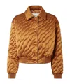 Fendi Caramel Quilted Silk Jacket In Brown