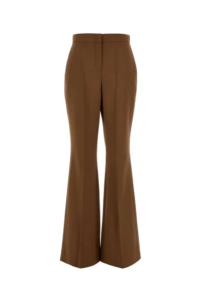Fendi Caramel Wool Blend Pant In Brown