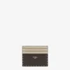 Fendi Brown Selleria Card Holder With 100 Hand-sewn Topstitches