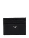 Fendi Logo-lettering Leather Cardholder In Black