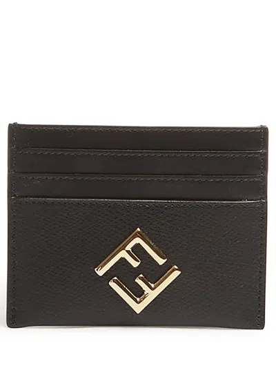 Fendi Portatessere Ff Diamonds Con Logo Ff In Black