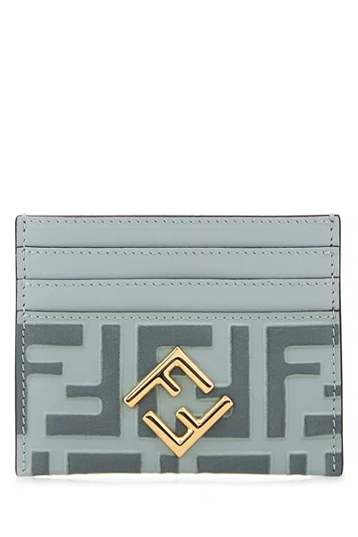 Fendi Card Case Gold-tu Nd  Female In Blue