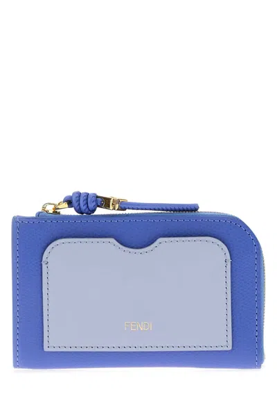 Fendi Card Case Pouch Vit.king/cruis In Blue