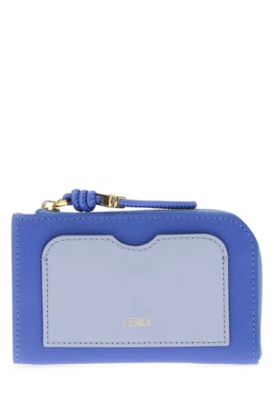 Fendi Card Case Pouch Vit.king/cruis In Blue
