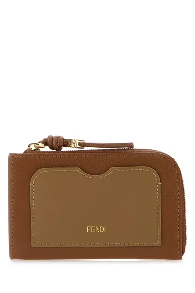 Fendi Card Case Pouch Vit.king/cruis In Brown