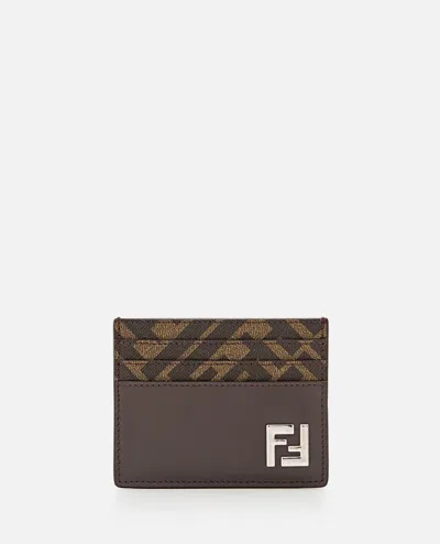 Fendi Card Case Vit.king/ Pu F In Brown