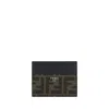 Fendi Men Ff Card Holder In Brown