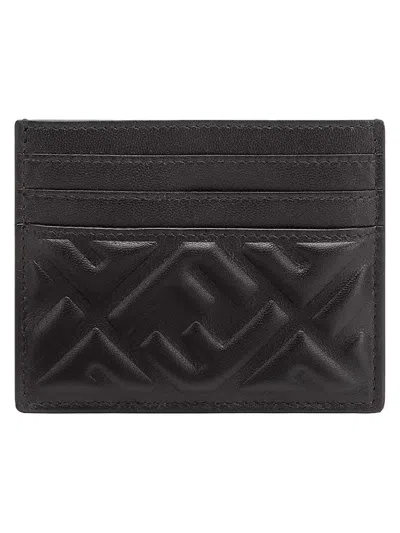 Fendi Card Holder "ff Diamonds" In Black