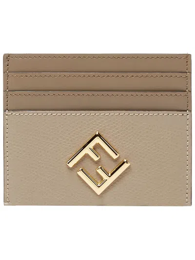 Fendi Card Holder "ff Diamonds" In Brown