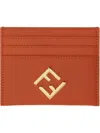 Fendi `ff Diamonds` Card Case In Red