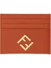 Fendi `ff Diamonds` Card Case In Red