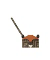 Fendi Card Holder In Ff Fabric And Brown Leather In Brown