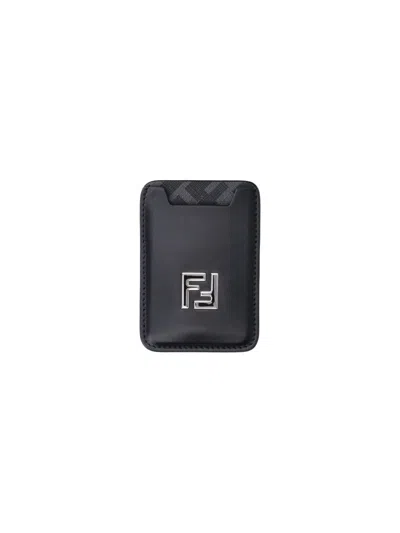 Fendi Card Holder Magsafe "ff" In Black