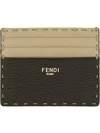 Fendi Men Two-tone Leather Sellerie Card Holder