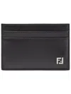 Fendi Squared Ff Logo Compact Card Holder In Black